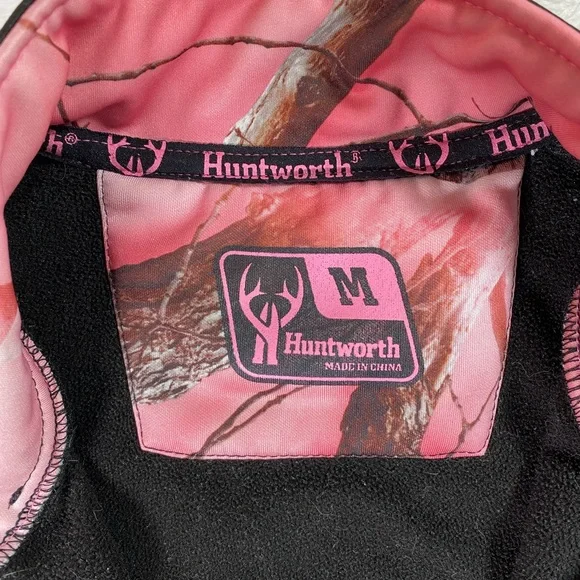 Huntworth Women’s Pink Camo Full-Zip Performance Track Jacket Size Medium - Picture 6 of 9